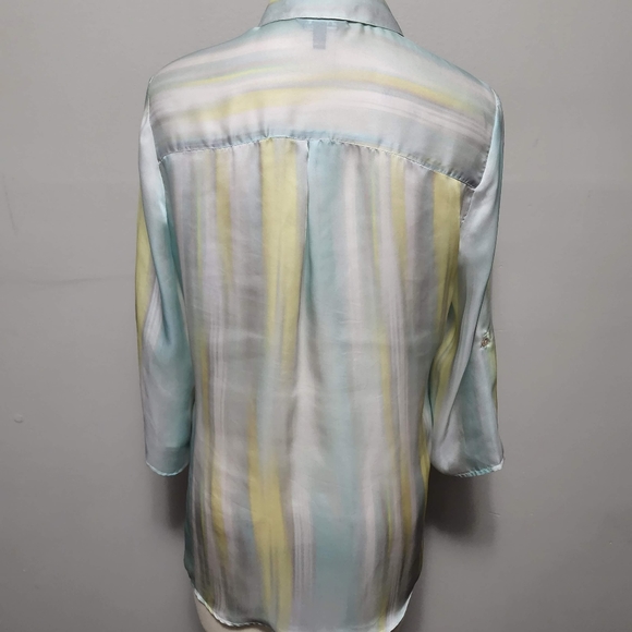 Conrad C pastel neutral airbrushed satin button down size 6 - Picture 5 of 8